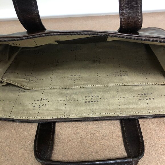 Moore & Giles Slim Portfolio Briefcase Brown Leather NEW with dust bag - Picture 6 of 12